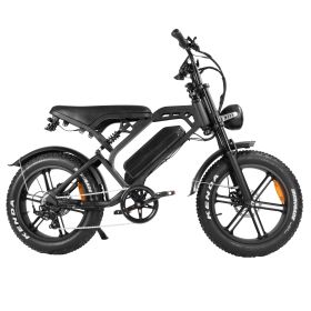 WHOSU Electric Bike for Adults Ebike 1500W/48V/18Ah Tank 20" Fat Tire Electric Bicycles Up to 30MPH & 68 Miles with Retro Motorcycle Design
