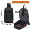 Sling Bag for Men Black Crossbody Bag with USB Charging Port Fits 10.2 inch iPad Casual Daypack