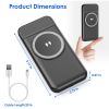 10000mAh 22.5W Magnetic Wireless Power Bank PD Fast Charging Portable Charger with Built-in Type-C Cables 15W Wireless Charging