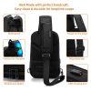 Sling Bag for Men Black Crossbody Bag with USB Charging Port Fits 10.2 inch iPad Casual Daypack