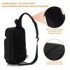 Sling Bag for Men Black Crossbody Bag with USB Charging Port Fits 10.2 inch iPad Casual Daypack