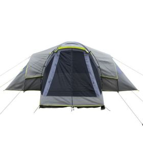 522*260*210cm Can Accommodate 10 People Three Rooms Polyester Cloth Fiberglass Poles Camping Tents Family Tents Dark Gray