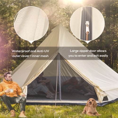 Outsunny 10-Person Yurt Tent Glamping Bell Tent with Spacious Interior, Breathable Waterproof Design, for Family Outdoor Camping, 16' x 16' x 10' Outsunny 10-Person Yurt Tent Glamping Bell Tent with Spacious Interior, Breathable Waterproof Design, for Family Outdoor Camping, 16' x 16' x 10'