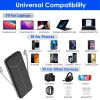 10000mAh Power Bank Portable Charger with US Plug 2 Built-in Cables External Battery Pack with 4 Ouputs 3 Inputs Fit For IOS Phone 14 Android And More