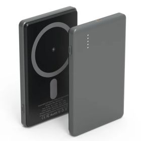2 In 1 5000mAh MagSafe Wireless Power Bank PD20W Magnetic Fast Charger Portable Phone Charger Fit for IOS Phone 15 14 13 12 Series And More (Color: Black)