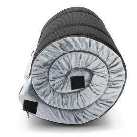 Foldable Lightweight Memory Camping Mattress with Carrying Bag (Color: GRAY, size: 72" x 25" x 2.5")