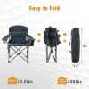 Folding Camping Chair Portable Padded Oversized Chairs with Cup Holders