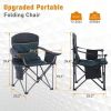 Folding Camping Chair Portable Padded Oversized Chairs with Cup Holders