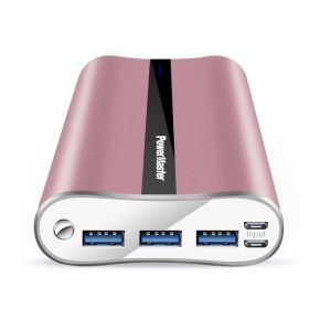 Portable Charger PowerMaster 20000mAh Power Bank Total 5.8A Output 3-USB Ports External Battery Pack (Color: Rose Gold)