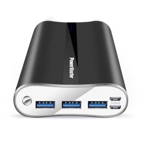 Portable Charger PowerMaster 20000mAh Power Bank Total 5.8A Output 3-USB Ports External Battery Pack (Color: Black)