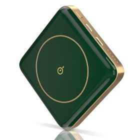 Magnetic Wireless Power Bank 10000mAh Magnetic Portable Charger MagSafe Wireless Power Bank Fit for IOS Phones 14/13/12/11 Series (Color: Green)