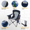 Folding Camping Chair Portable Padded Oversized Chairs with Cup Holders
