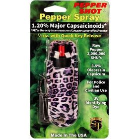 Pepper Shot 1.2% MC 1/2 oz Halo Holster (Options: Leopard Black/Purple)