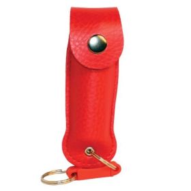 Pepper Shot 1.2% MC 1/2 oz pepper spray leatherette holster and quick release keychain (Options: Red)