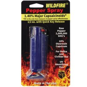 Wildfire 1.4% MC 1/2 oz pepper spray hard case with quick release keychain (Options: Blue)